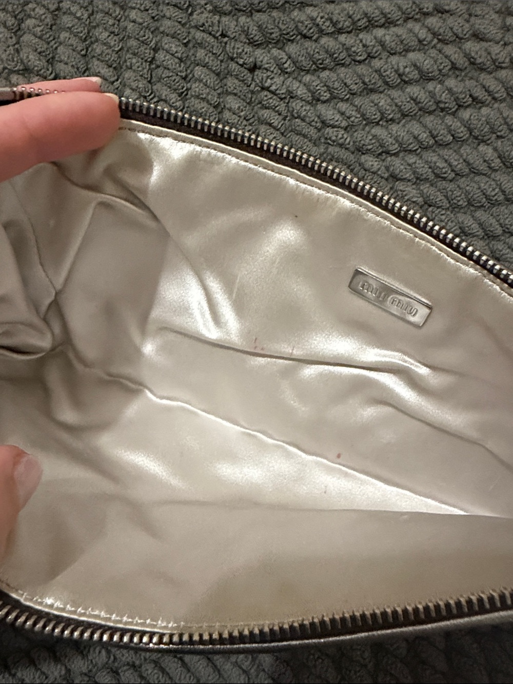 Miu Miu Silver Ombre Sequin Wristlet - image 5
